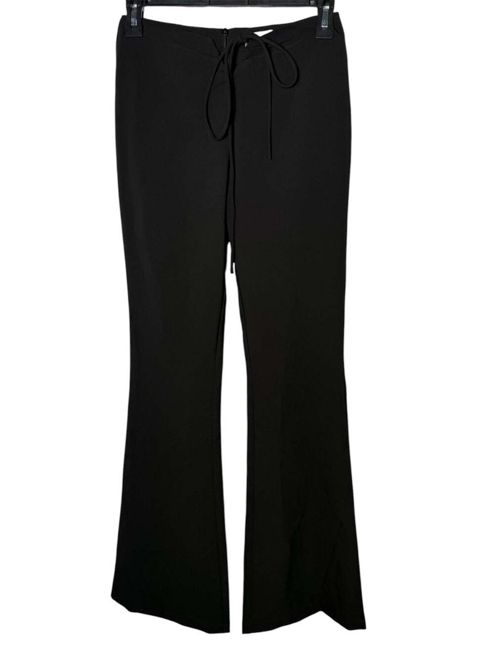 Princess Polly Sz 2 Black Flare Leg Cut Out V Tie Waist Pants EUC Going Out